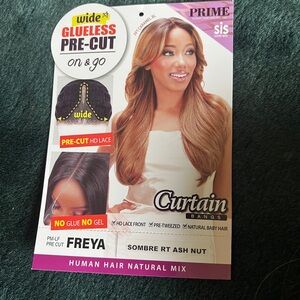 Freya Sombre RT Ash Nut Lace Part Wig with Curtain Bangs